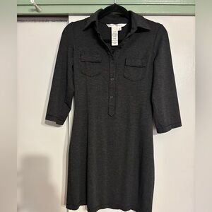 Max Studio Charcoal Long Sleeve Dress